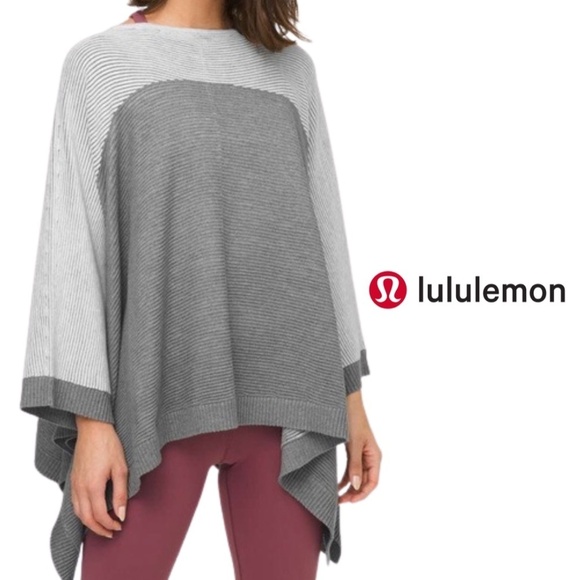 Lululemon It All Lines Up Poncho Heathered Core Ultra Light Grey / Heathered - Picture 1 of 9